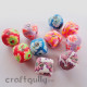 Polymer Clay Beads - Square with Rhinestone - Pack of 10