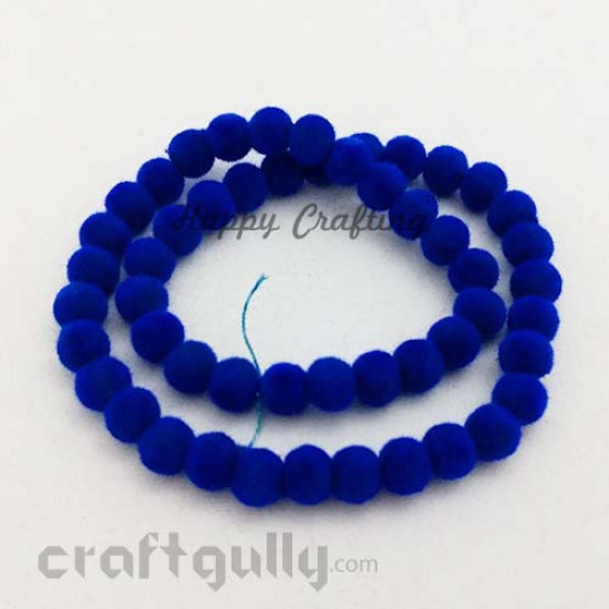 Velvet Beads 8mm - Round - Royal Blue - Pack of 48