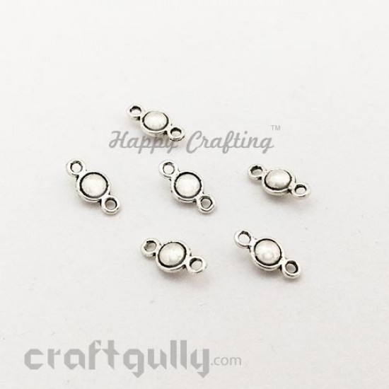 Connectors #26 - 10mm - 1/1 Rings - Silver - Pack of 6