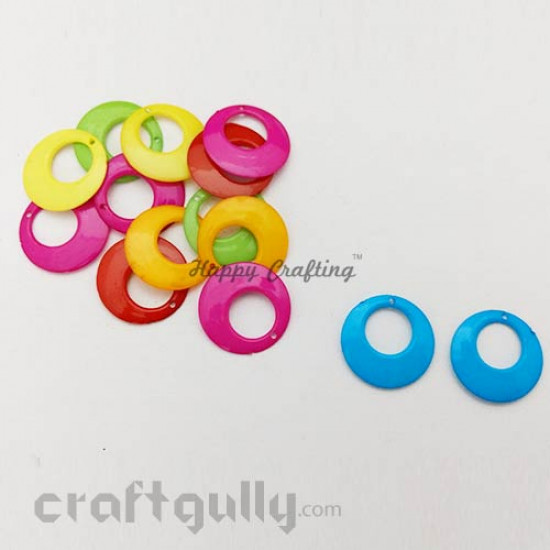 Earring Base 22mm - Chandbali #3 Flat - Random Ass. - Pack of 6