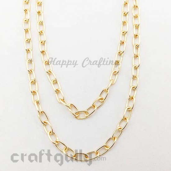 Chains - Oval 9mm - Golden Finish - 36 Inches