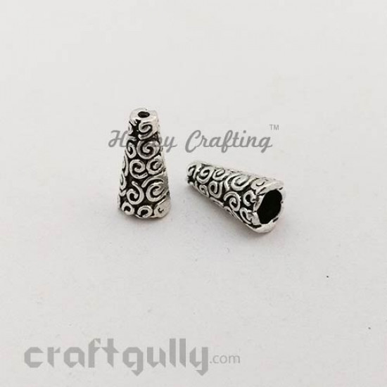 Bead Caps 18mm - Cone - Silver Finish - Pack of 2