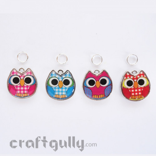 Charms - Owls - Pack of 2 With Jumprings