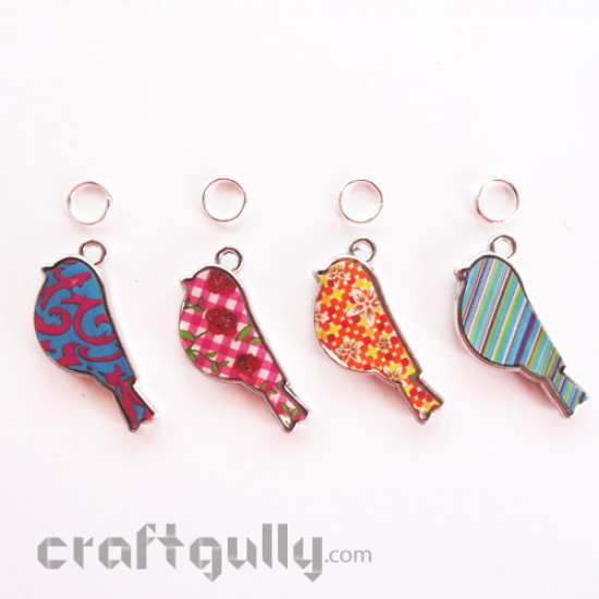 Charms - Birds - Pack of 4 With Jumprings