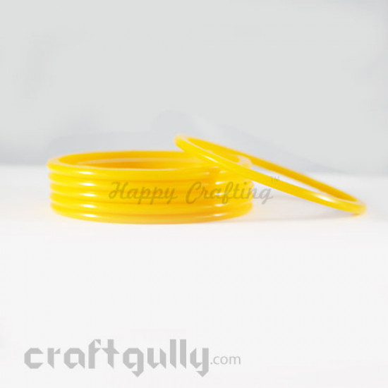Acrylic Bangles 2.4 - 4mm - Golden Yellow - Pack of 6
