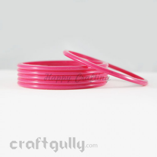 Acrylic Bangles 2.4 - 4mm - Dark Pink - Pack of 6