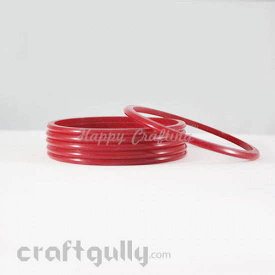 Acrylic Bangles 2.4 - 4mm - Red - Pack of 6