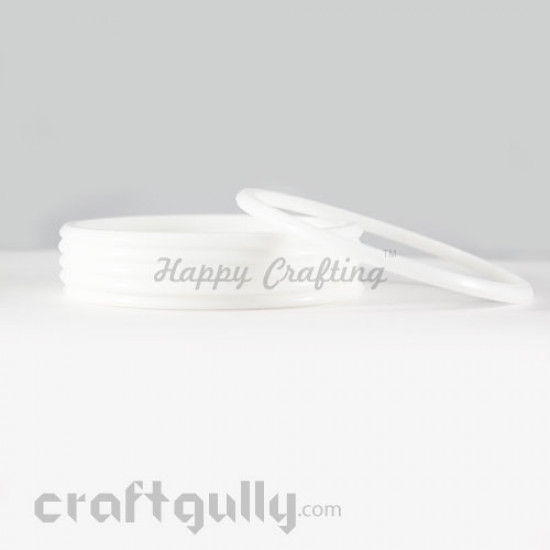 Acrylic Bangles 2.10 - 4mm - White - Pack of 6
