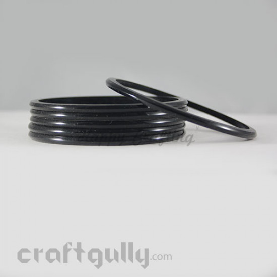 Acrylic Bangles 2.10 - 4mm - Black - Pack of 6