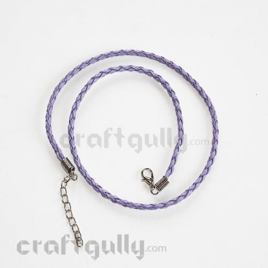 Necklace Cords - Faux Leather Braided - Lilac