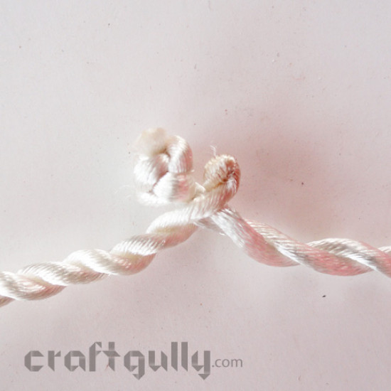 Necklace Cord of Twisted Nylon - White (Pack of 3)