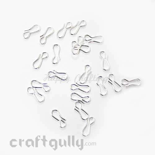 Clasps 12mm - Fish Hooks - Silver Finish - Pack of 25