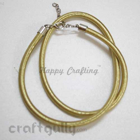 Necklace Cords - Silk Thread - Metallic Gold - 18 inches