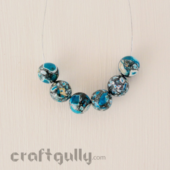 Rock Turquoise Beads - Round - Pack of 6