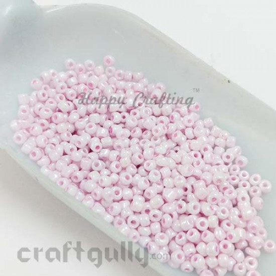 Seed Beads 2mm Glass - Round - Baby Pink - 25gms