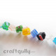 Glass Beads - Square Millefiori - String of 40 Beads