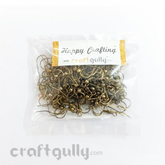 Earring Hooks - Bronze Dual Finish - 50 Pairs