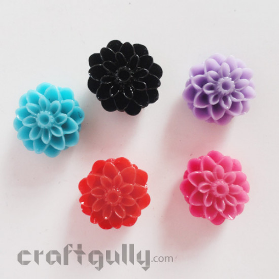 Resin Flowers-In-Bloom - Assorted - Pack of 5