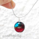 Glass Beads 19mm Round Lampwork Red & Blue with Gold Foil