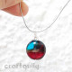 Glass Beads 19mm Round Lampwork Red & Blue with Gold Foil