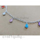 Charms 12mm - Glass - Drop Stone With Prong Setting - Purple - Pack of 1 Charms 12mm - Glass - Drop Stone With Prong Setting - Purple - Pack of 1
