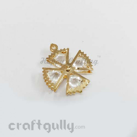 Charms 21mm - Design #1 - Golden With Clear Stone - Pack of 1 Charms 21mm - Design #1 - Golden With Clear Stone - Pack of 1