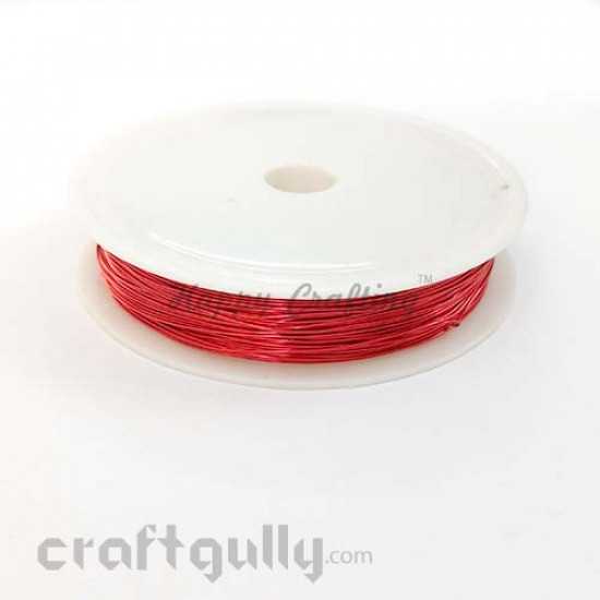 Craft Wire - Copper 0.4mm - Tomato Red - 13 meters