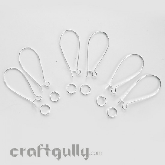 Earring - Loops With Rings - Silver - 3 Pairs