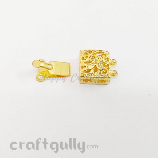 Clasps 11mm - Box #7 - Square - Golden