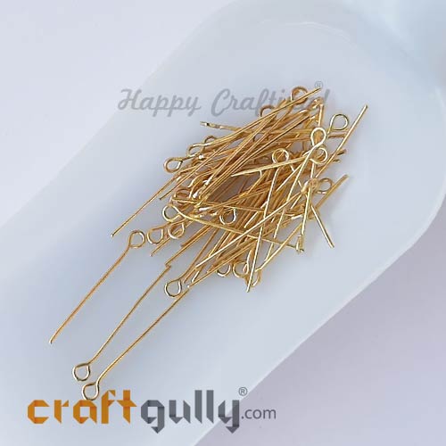 Buy 26mm Eye Pins In Golden For Jewellery Making Online In India. Low  Prices Fast Delivery