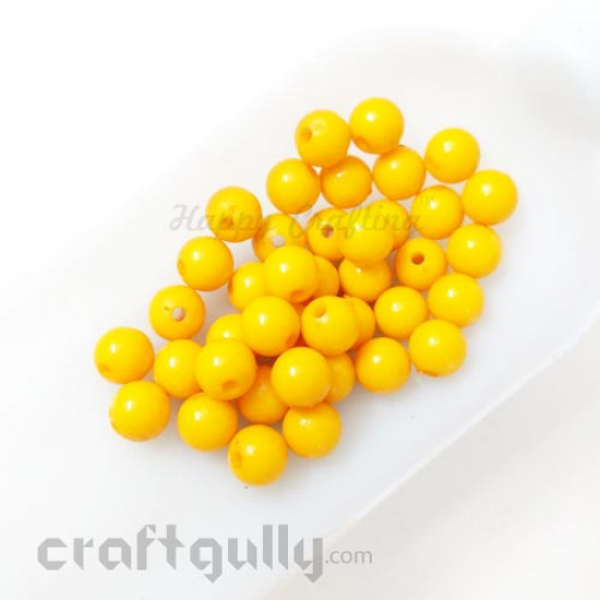 Acrylic Beads 7mm - Round - Chrome Yellow - Pack of 40