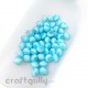 Acrylic Beads 6mm - Bicone with Lines - Sky Blue - Pack of 50