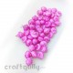 Acrylic Beads 6mm - Bicone with Lines - Dark Pink - Pack of 50