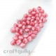 Acrylic Beads 6mm - Bicone with Lines - Red - Pack of 50