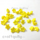 Acrylic Beads 10mm - Flower #3 - Sunflower Yellow - Pack of 30