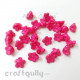 Acrylic Beads 10mm - Flower #3 - Candy Pink - Pack of 30