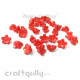 Acrylic Beads 10mm - Flower #3 - Red - Pack of 30