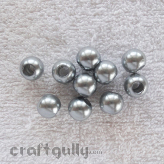Acrylic Beads 10mm - Silver (Pack of 10)