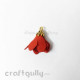 Charms 25mm - Velveteen - Flower - Terracotta Colour - Pack of 1 Charms 25mm - Velveteen - Flower - Terracotta Colour - Pack of 1