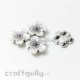 Acrylic Beads 13mm Spacer - Flower #1 - 2 String - Pack of 4