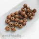 Acrylic Beads 7mm - Round with Polka - Wood Finish #2 - Pack of 30