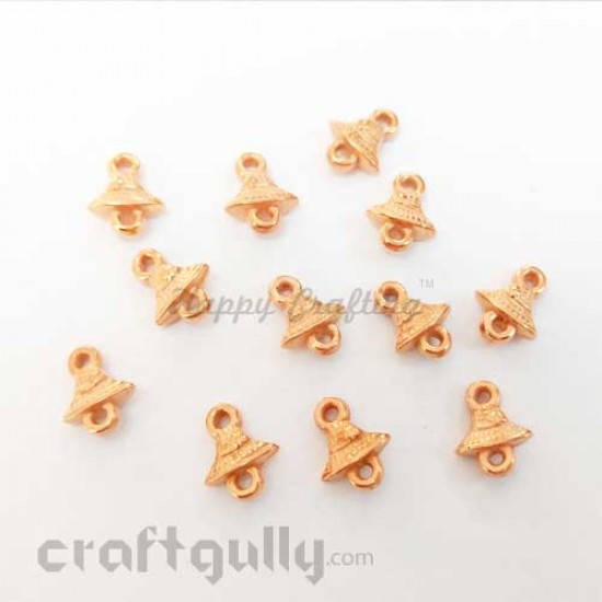 Charms 11mm Acrylic - Bell - Rose Gold - Pack of 12