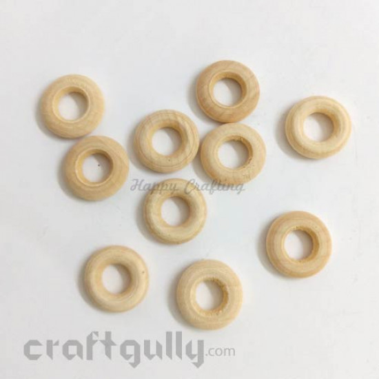 Earring Base Wooden - 15mm Ring #5 - Pack of 10