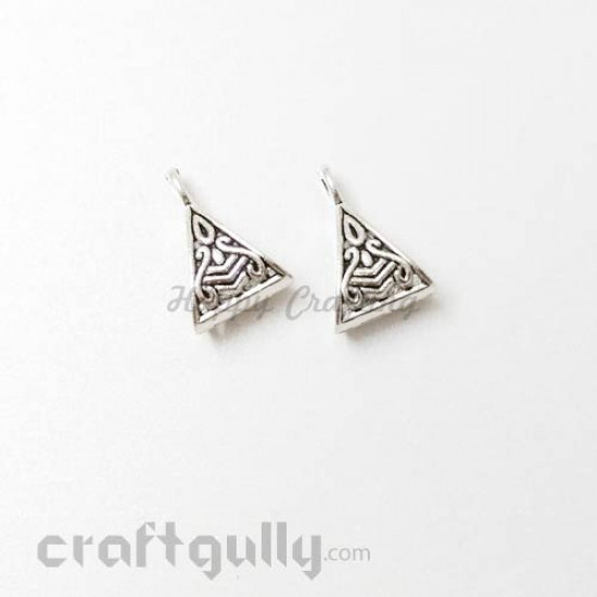 Bails 14mm - Design #1 - Triangular - Silver Finish - Pack of 2