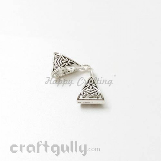 Bails 14mm - Design #1 - Triangular - Silver Finish - Pack of 2