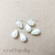 Acrylic Beads 13mm - Drop Faceted - Faux Pearl - Ivory - Pack of 6