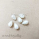 Acrylic Beads 13mm - Drop Faceted - Faux Pearl - Ivory - Pack of 6