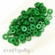 Acrylic Beads 2mm - Flat Disc - Dark Green - Pack of 30