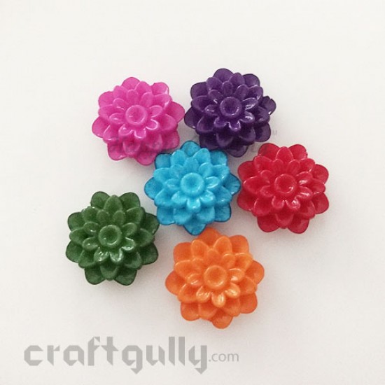 Acrylic Beads 20mm Spacer - 2 String Flower #7 - Blue - 1 Pcs