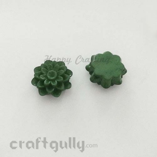 Acrylic Beads 20mm Spacer - 2 String Flower #7 - Dark Green - 1 Pcs